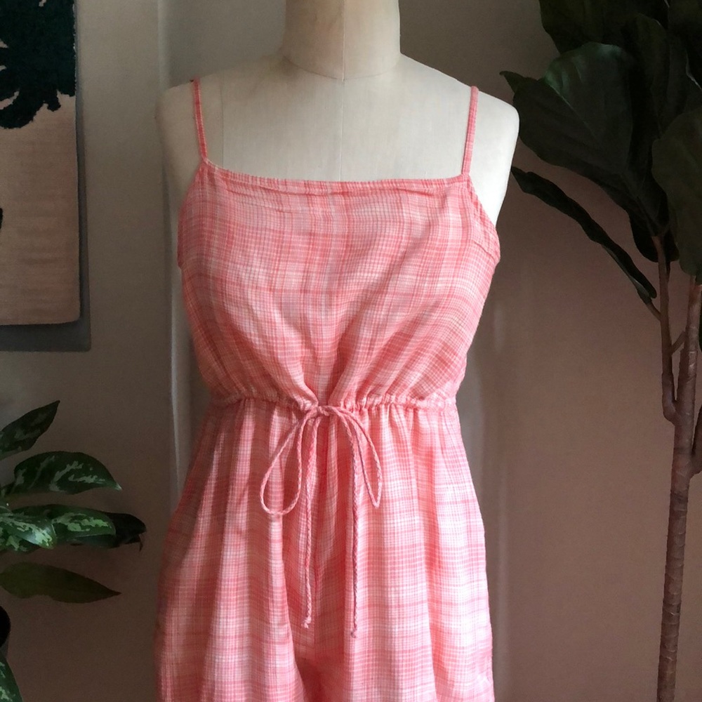 Urban Outfitters Plaid Tie-Front Jumpsuit